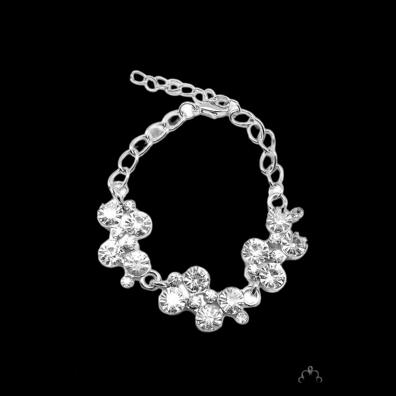 Old Hollywood Bracelet with Decorative Elements and Chain