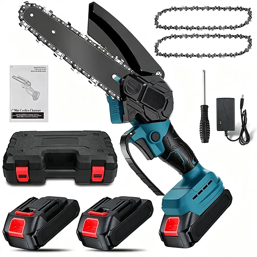 6-Inch Brushless Mini Chainsaw with Automatic Oiling System, Portable Cordless Electric Chain Saw for Wood Cutting, Pruning, Gardening & Camping,  Suitable for Seniors & Women