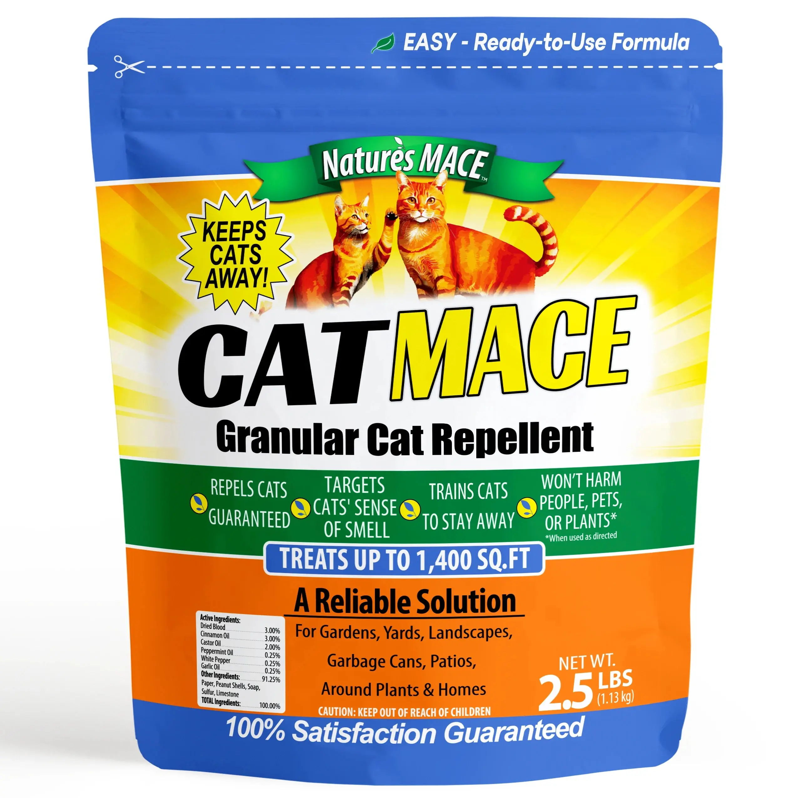 Nature's MACE Granular Cat Repellent & Outdoor Training Tool - Lawn & Garden Deterrent Pellets for Paws Protection & Odor Control