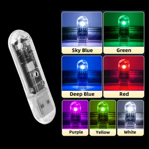 Retro Car Lamps,Voice Activated USB LED ambient Lights | 7 Color Portable Ambient & Reading Light, Car Accessories Lighting Cute Pink/Blue Decor,Suitable for indoor/car atmospheres/parties