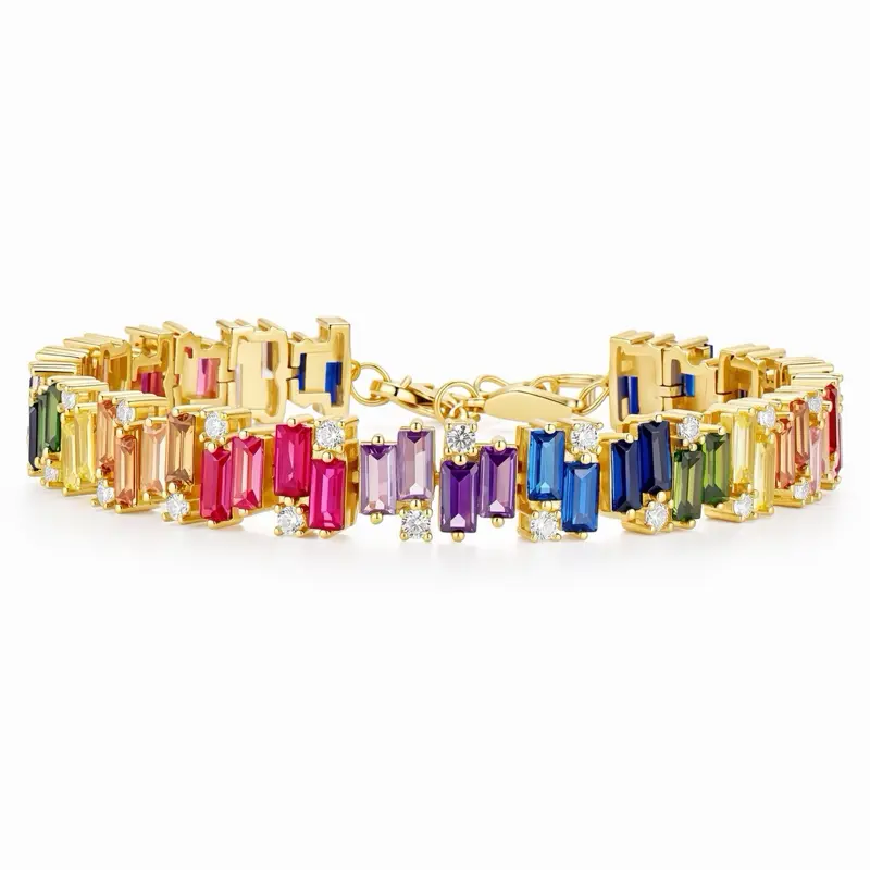 Rainbow Crystal High-End Quality Tennis Bracelet