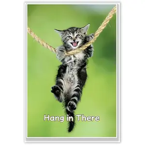 PQFNJEY Hang In There Cat Poster for wall Art-Canvas Prints for Home Decor