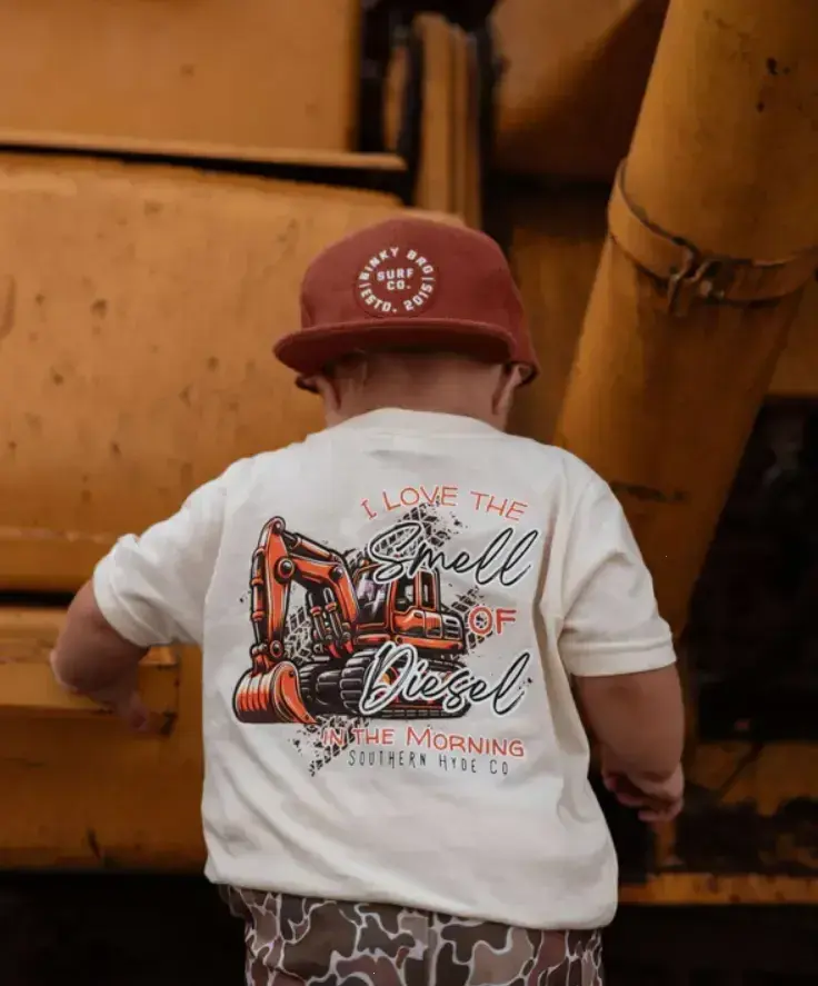 Youth and Adult Smell Of Diesel Fuel Tee, Country Boy Clothes, Toddler Boy Clothing, #southernhyde Clothing, for Daily Wear, USA-Made Printed Classic Top	