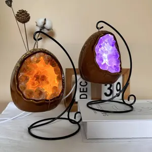 Night Lamp Crystal Light Healing Natural Crystal USB Lamp Bedside Lamp Gorgeous Stone Gemstone Jewelry Energy Healing Love Girlfriend Boyfriend Souvenir Valentine Father Mother Anniversary New Year Christmas Halloween Birthday Gift
