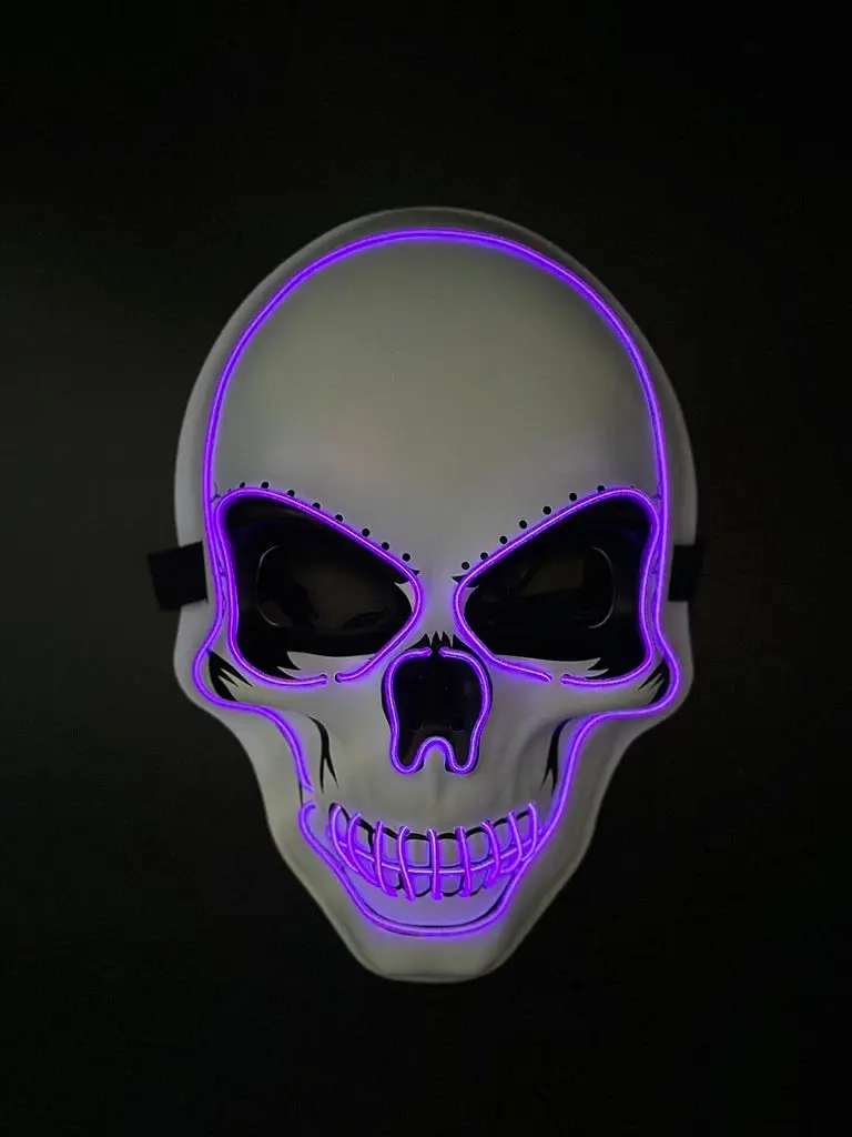 Neon Skull Glow -  Purple LED Mask