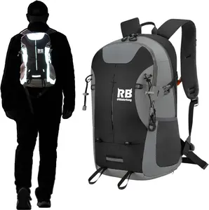 Reflective Motorcycle Backpack – Hi Viz EDC Commuter Bag for Riders, Night Travel, and Daily Use with Helmet Holder, Laptop Compartment, Ventilated Back, Urban Gear (black backpack)