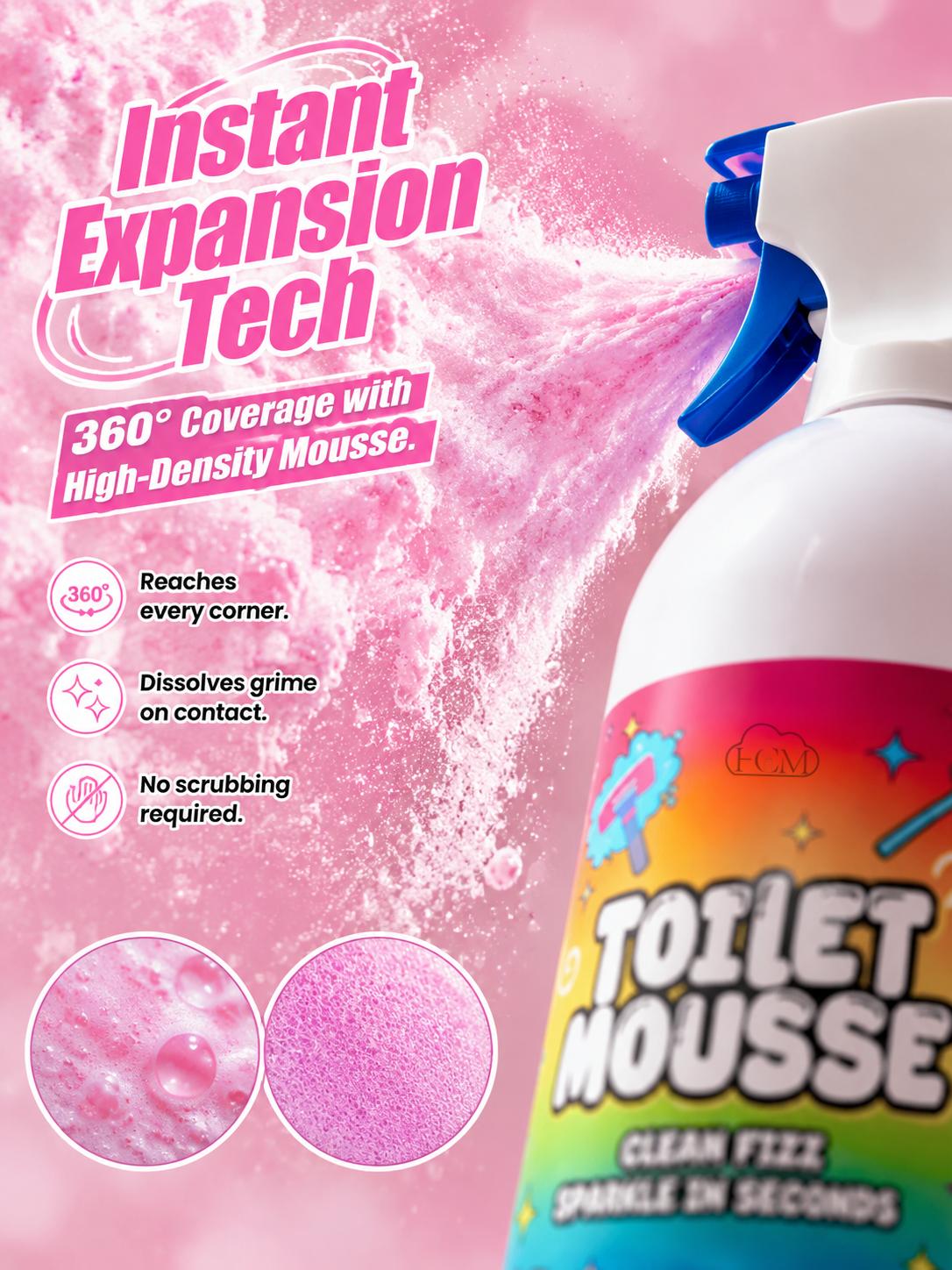 HCM Household Peach Flavor Jet Foam Spray All-Purpose Detergent, Home Cleaning Supplies, Household Cleaning Solution for Deep Stain Removal on Toilet, Sink (Mildew, Scale, Rust)
