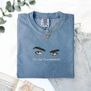 Embroidered Comfort Colors Thriller Book Lover Shirt, It's the Fluorescents Shirt, Dark Academia Reader Shirt, Minimal Mystery Aesthetic Shirt, Gift for Book Lovers