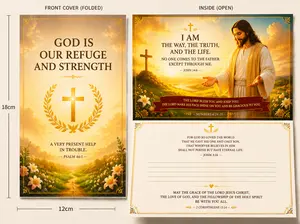 "Jesus Greeting Card, 5x7 size, built-in audio message feature, premium quality."