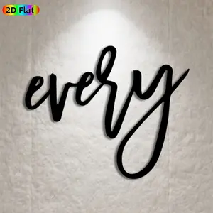 1pc "every" Calligraphy Metal Wall Art, Artistic "every" Statue Mural, Ideal Gift for New Year, Thanksgiving, Calligraphy Decor Enthusiasts,  Wall Sculptures, Perfect for Living Room Wall & Garden Fence, Stylish Home Decor Accent