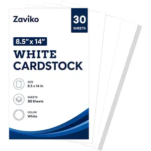 30 Sheets 8.5 x 14 Legal Size White Thick Cardstock Printer Paper 200 GSM, Ideal for DIY Crafts, Greeting Cards, Invitations and Menus