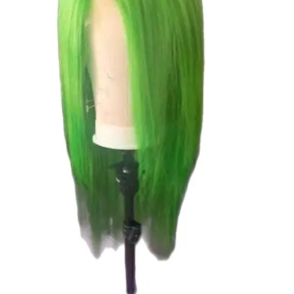 30 inch Handmade 360 Lace Custom Colored Wig in Vibrant Green Color