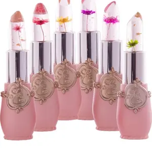 Crystal Flower Jelly Lipstick, Color Temperature Changing Lip Gloss, Long Lasting Lip Balm Lips Moisturizer Nutritious Magic Color Change Lip Stick    Makeup Hydrate Hydrating Moisture Waterproof Cosmetic Moisturizing