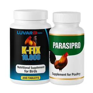 Bird Nutritional Supplement Pack – K-Fix 10,000 & ParasiPro – Poultry Botanical Blend & Daily Digestive Balance – 2 Bottle Set