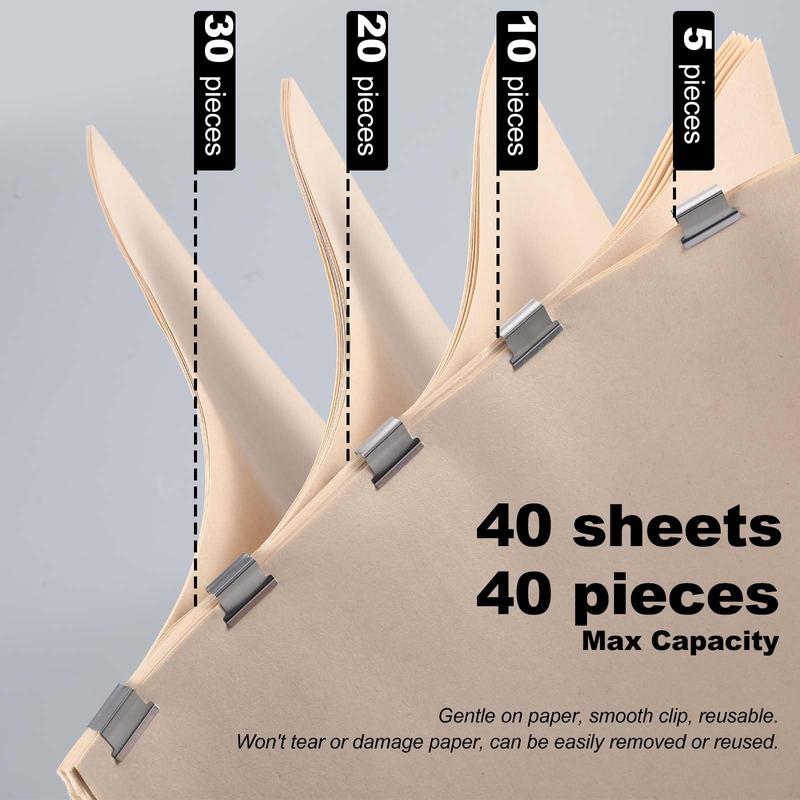 2 PCS Portable Binder Clip Dispensers with 100 Small Non-Destructive Binder Clips – Ideal for Office, Home, and School Use