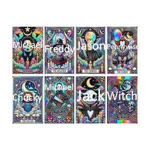 Diamond Painting Kits for Adults DIY 5D Painting Kits with Round Diamonds Full Drill Horror Movie Art Painting Kit for Home Wall Decor Gifts 4/8Pack