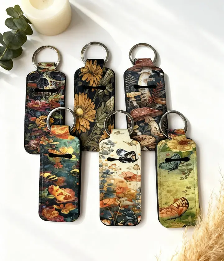 Chapstick Holder Keychain - Sublimated Design for Standard ChapStick & Lip Balm Tubes - Secure Holder for Keys Purse Backpack Diaper Bag - Perfect Gift for Everyday Use