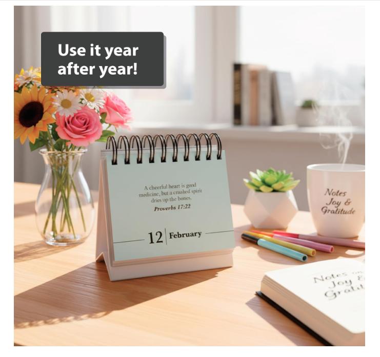 Verse A Day Perpetual Calendar | Enjoy it Year After Year, 365 Christian Verses from the NIV Bible to Inspire Your Daily Devotional, Positive Inspirational Religious Daily Verses for Men & Women