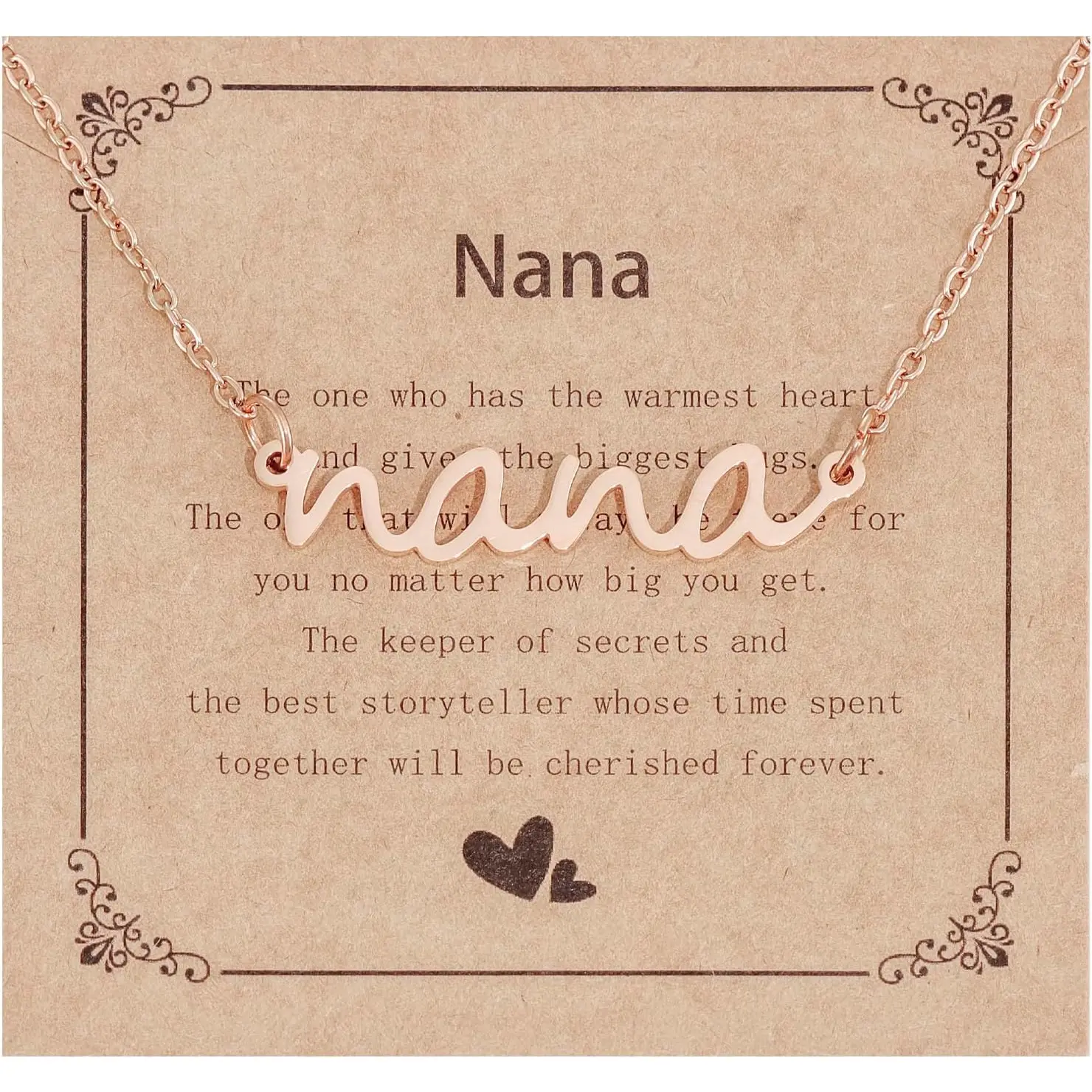 Gifts for Nana Birthday Necklace Rose Gold On Mothers Day from Granddaughter Women Nana Necklace