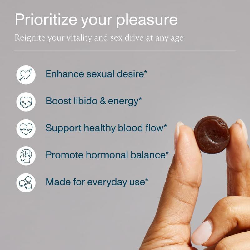 FOCL Female Libido Booster for Women - Boost Desire, Arousal, Energy, Helps Promote Hormone Balance - Horny Goat Weed, Fenugreek & Green Tea (30 Gummies Strawberry Cream)