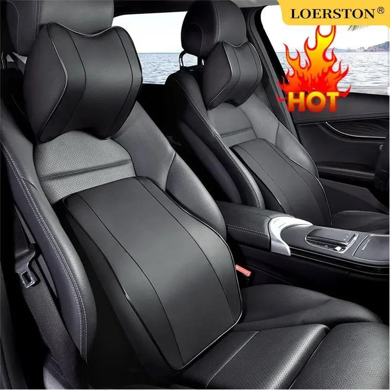 Car Neck Headrest Pillow Rest Head Support Cushion Car Breathable Memory Foam Slow Rebound Guard Car Lumbar Pillow Universal