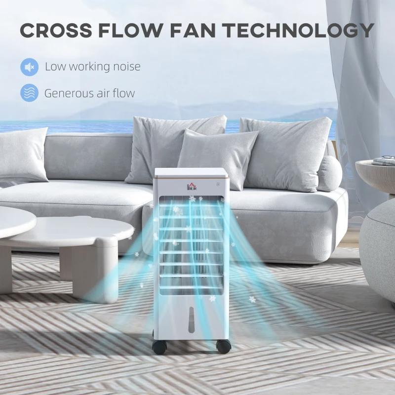 HOMCOM Room Air Cooler with Ice Packs, Ice Cooling Fan Water ...