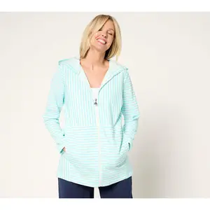 Sport Savvy Mixed Stripe French Terry Hooded Jacket
