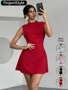 Women's Summer Sleeveless Dress, Elegant Formal Party Wear, Womenswear, Plain Sexy Slim Fit, Versatile Casual Fashion Streetwear, Chic Style