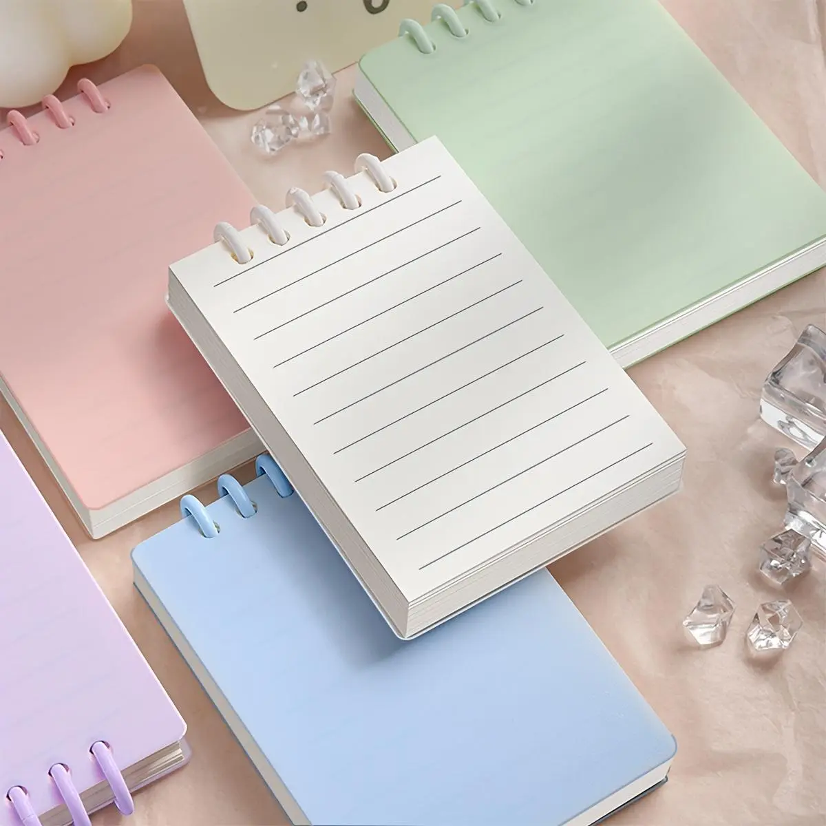 Small Notebook A7 Notepad, 80Sheets Portable Pocket Small Notebook, Minimalist Candy Colorsed Notebook Thickening Notebook, Loose Leaf Notepad, Notepad Journal for School, Office And School Supplies