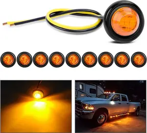 Nilight 10 PCS 3/4” Round Clearance LED Front Rear Side Indicator Bullet Marker  for Truck RV Car Bus Trailer Van Caravan Boat (12V, Amber) chicken lights  dealsforyoudays