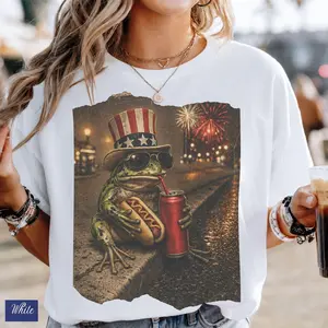 Comfort Colors Funny Frog 4th of July Shirt, America 250 Years of Freedom Tee, Patriotic Frog Meme Shirt, Funny Americana Graphic Tee, Fourth of July Gift