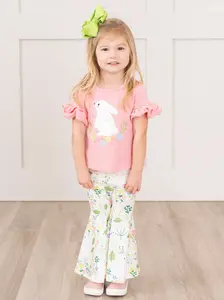 Easter Bunny Flower Field Bell Bottom Outfit