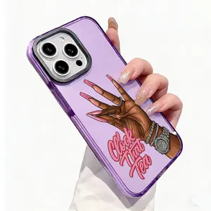 Fashion Hand and Clock That Tea Text Pattern Phone Case For iPhone 17 Pro Max 17Air 16 15 Plus 14 13 12 11 Soft Anti-Yellowing Shockproof Ultra-thin Silcione Crystal Mobile Phone Casing Cover