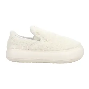 PUMA Womens Suede Mayu Slip-On Platform Sneakers Shoes Casual - White