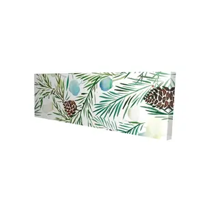 Begin Home Decor 2080-1648-HO8 16 x 48 in. White Minimalist Pine Cone Pattern Canvas - Living Room Decor