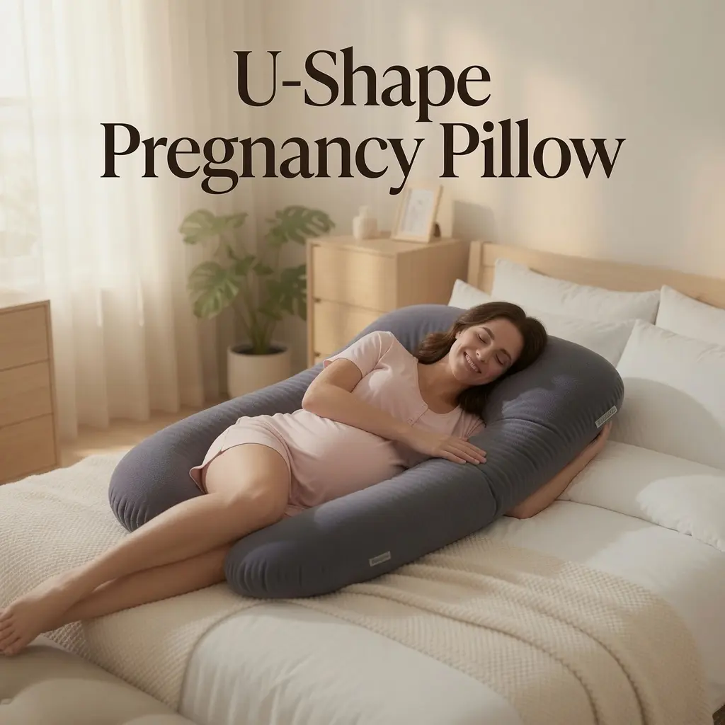 U-Shaped Full Body Pregnancy Pillow 60 Inch – Maternity Support Pillow with Removable Washable Velvet Cover – Comfortable Sleep for Pregnant Women – Back, Belly, Hip & Leg Pain Relief