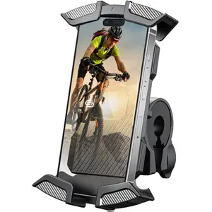 Bike Phone Holder, Motorcycle Phone Mount - Motorcycle Handlebar Cell Phone Clamp, Scooter Phone Clip for iPhone 15 Pro Max/Plus, 14 Pro Max, S9, S10 and More 4.7" to 6.8" Smartphones