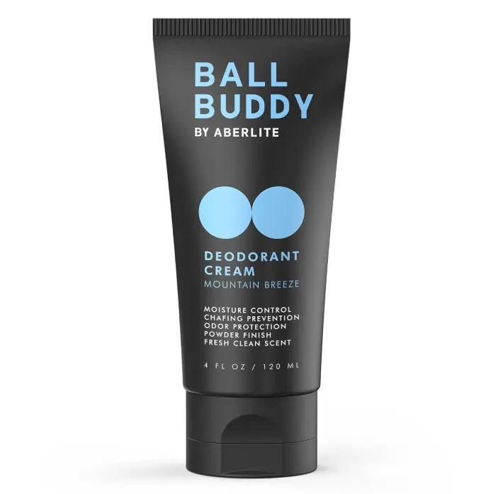 Ball Buddy Deodorant Cream For Men - Anti Chafing Cream Sweat Prevention Odor Control- Whole Body, Groin - Men's Hygiene Products- Stocking Stuffers for Boy, Dad, Husband (Fresh Clean Scent) (1)