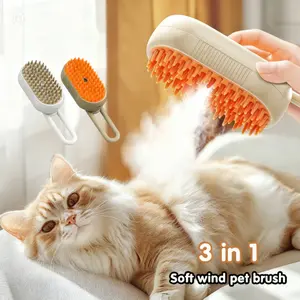 SteamFur Pro® Gentle Deshedding Brush for Cats & Dogs USB Rechargeable Soft Silicone Bristles Reduce Shedding Comfortable Grip Easy Clean