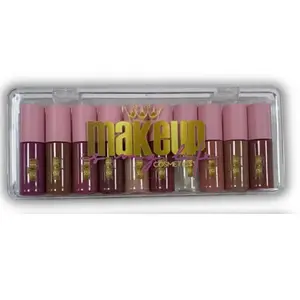 Makeup by My Life Cosmetics Lipgloss Box - Set of 10 Mini Glosses for All Skin Types - Smooth & Glossy Finish - Vibrant Shades for Any Occasion
