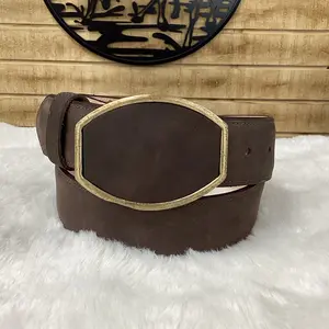 Denver Western Nobuck Leather Belt - Brown