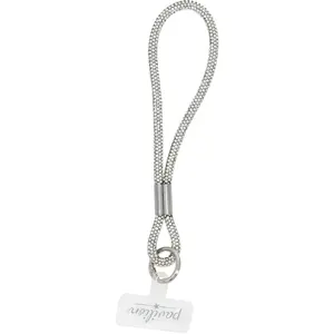 White Wristlet Soft Gemmed Phone Wrist Strap