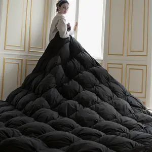 KAKABELL Luxurious Goose Down Comforter Soft Pinch Pleat Feather All-Season Duvet Insert 100% Cotton Cover Hotel Bed Premium Baffle Box Gifts For Mom Puffed Quilt