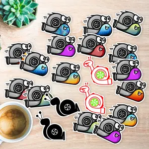 Stickers Pack 20 Pcs Boosted Luggage Turbo Bumper Waterproof Vinyl Snail Bike Skateboard Colorful Racing Water Car Bottle Guitar Laptop Aesthetic