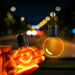 Vintage Small Bulb Car Creative Pendant, Breathing Ambient Light, Car Interior Decoration Ornament, Night Light Gift