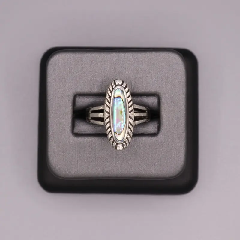 Sterling Silver Stone Ring - Abalone Shell