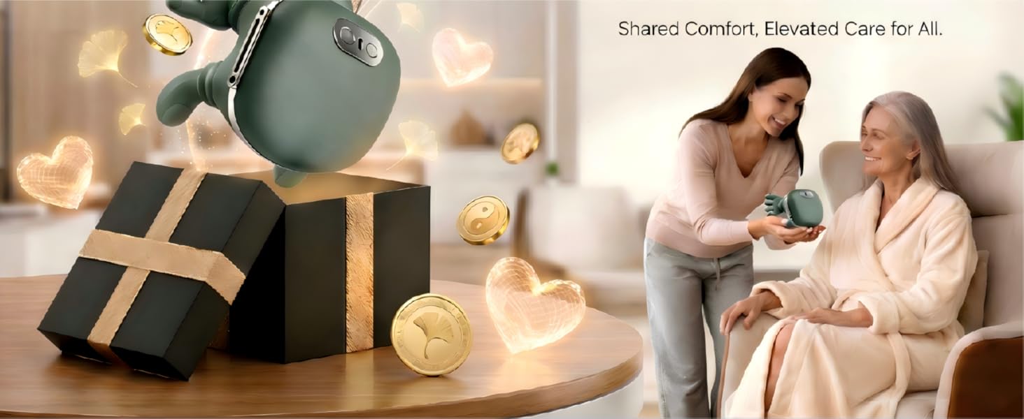 Mother‘s Day Gifts for Mom, Neck and Shoulder Massager with Bionic Hand 3D Kneading and Heat, Wireless Portable Electric Massager for Pain Relief, Adjustable Speed