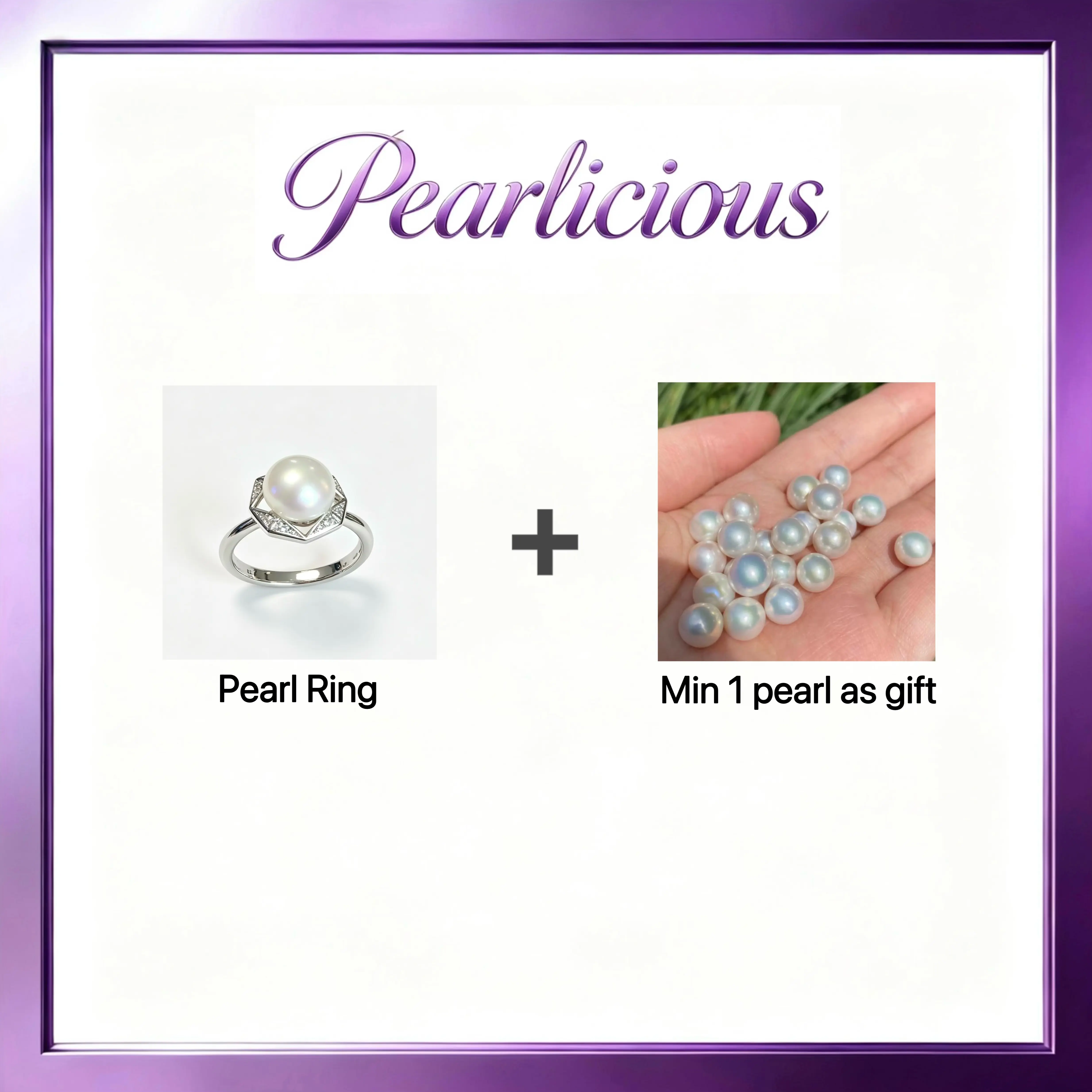 Pearl ring with Freshwater White Sakura pearl Gift (1 Pearl)[live opening] / Freshwater Pearl ring Random Pearl Color In Jewelery