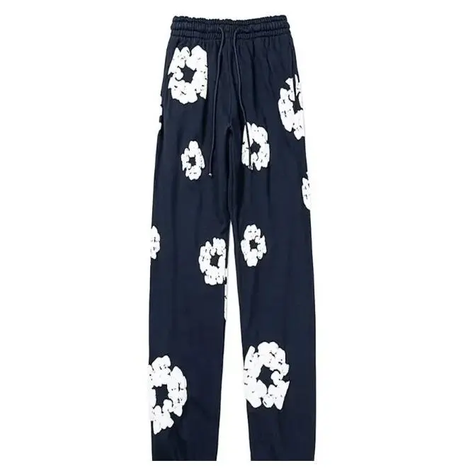 Tibetan blue pants (white floral wreath)
