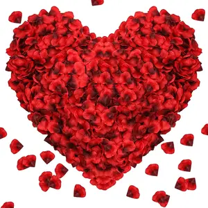 1000Pieces Rose Petals, Artificial Flower Petals Fake Rose Petals for Romantic Night,Wedding,Proposal Anniversary Flower Decorations (Big Red Dot Black)